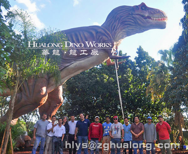 華龍藝術(shù)海外侏羅紀(jì)主題公園大型仿真霸王龍機(jī)模20M